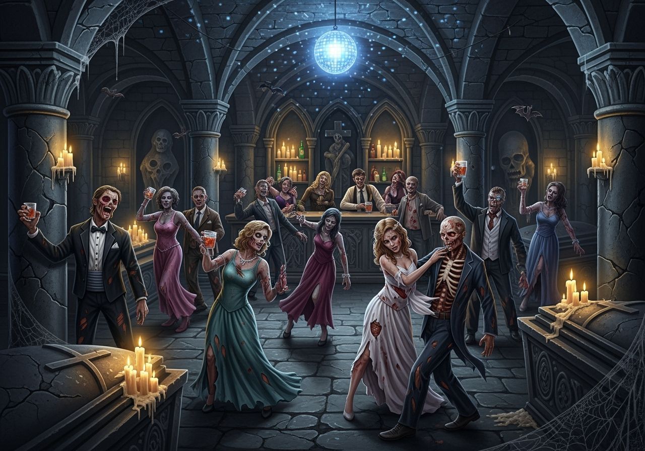 Zombie Prom Night in a Decaying Crypt