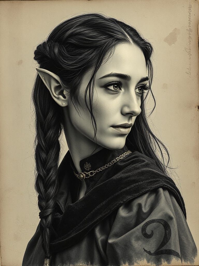 Elven Sorceress in Scholarly Wizard Robes