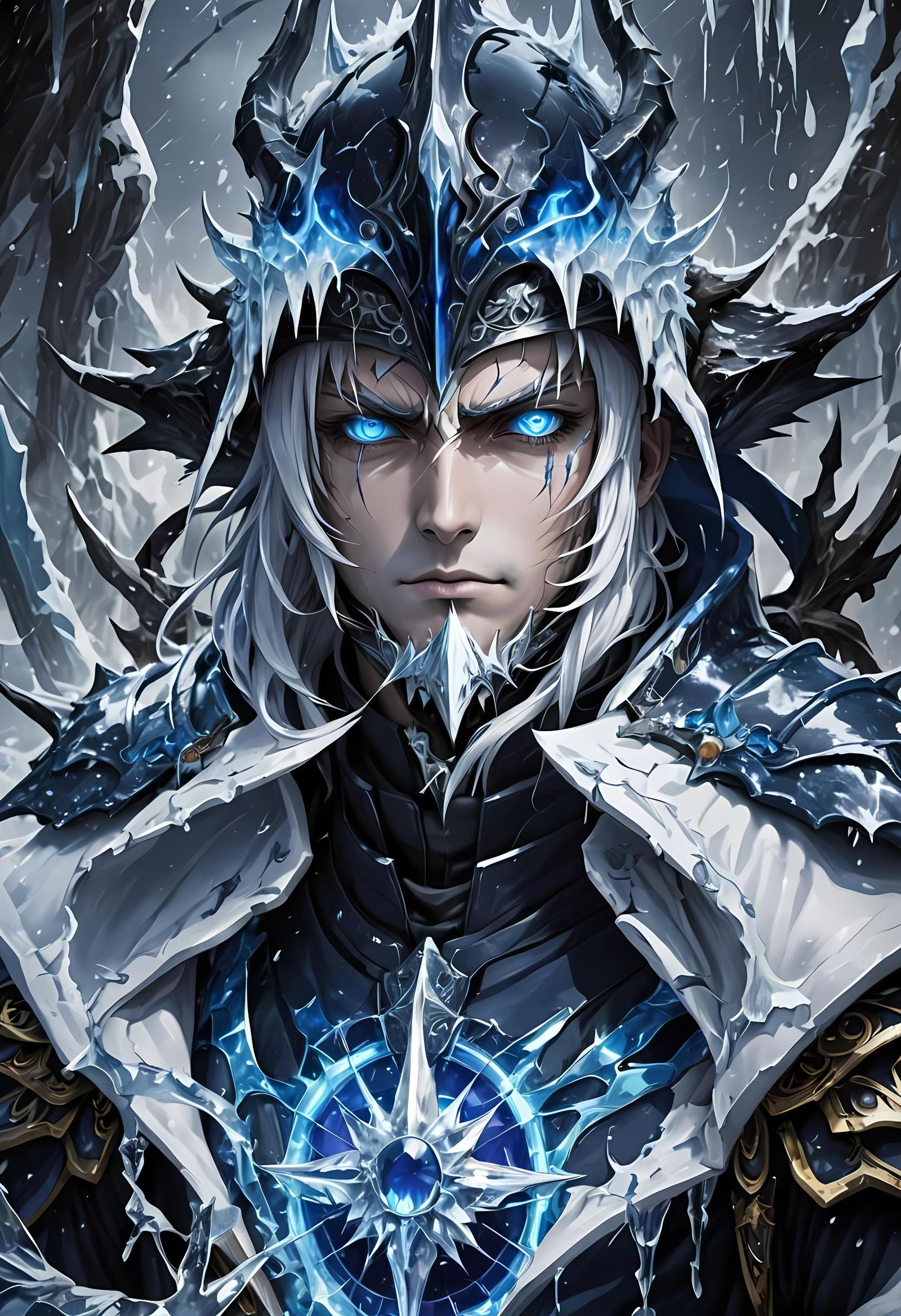 Anime Sorcerer Protected by Ice Against Demons