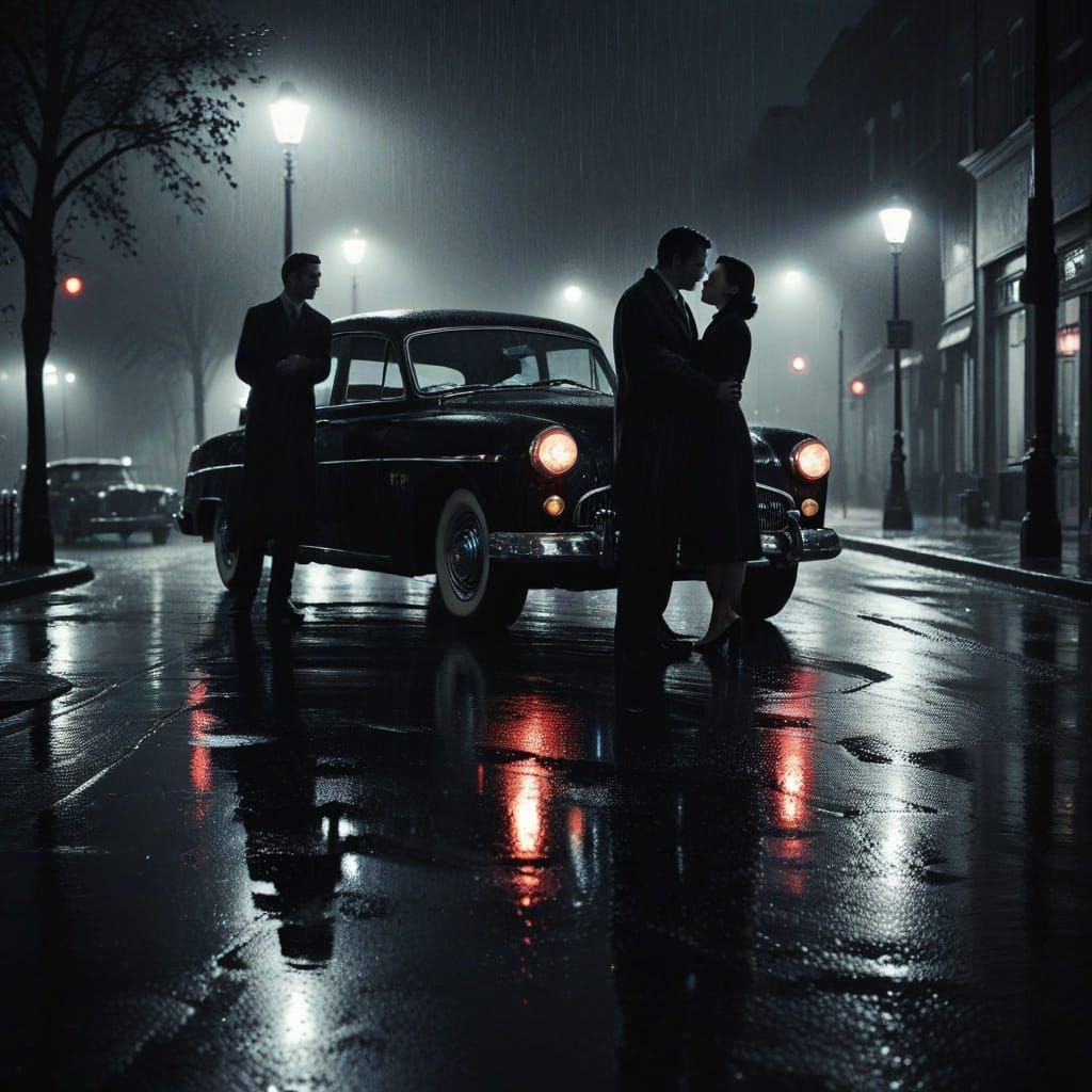 Film Noir: Conversation by a Retro Car