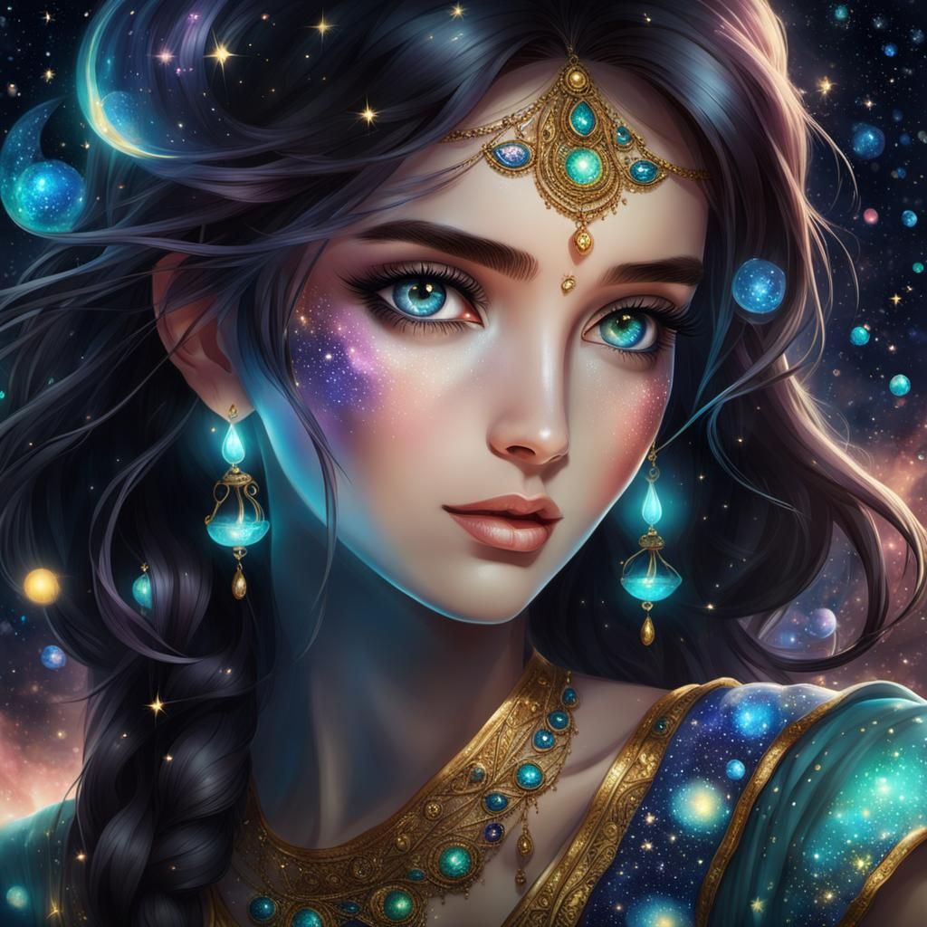 Magical Genie Girl with Translucent Form