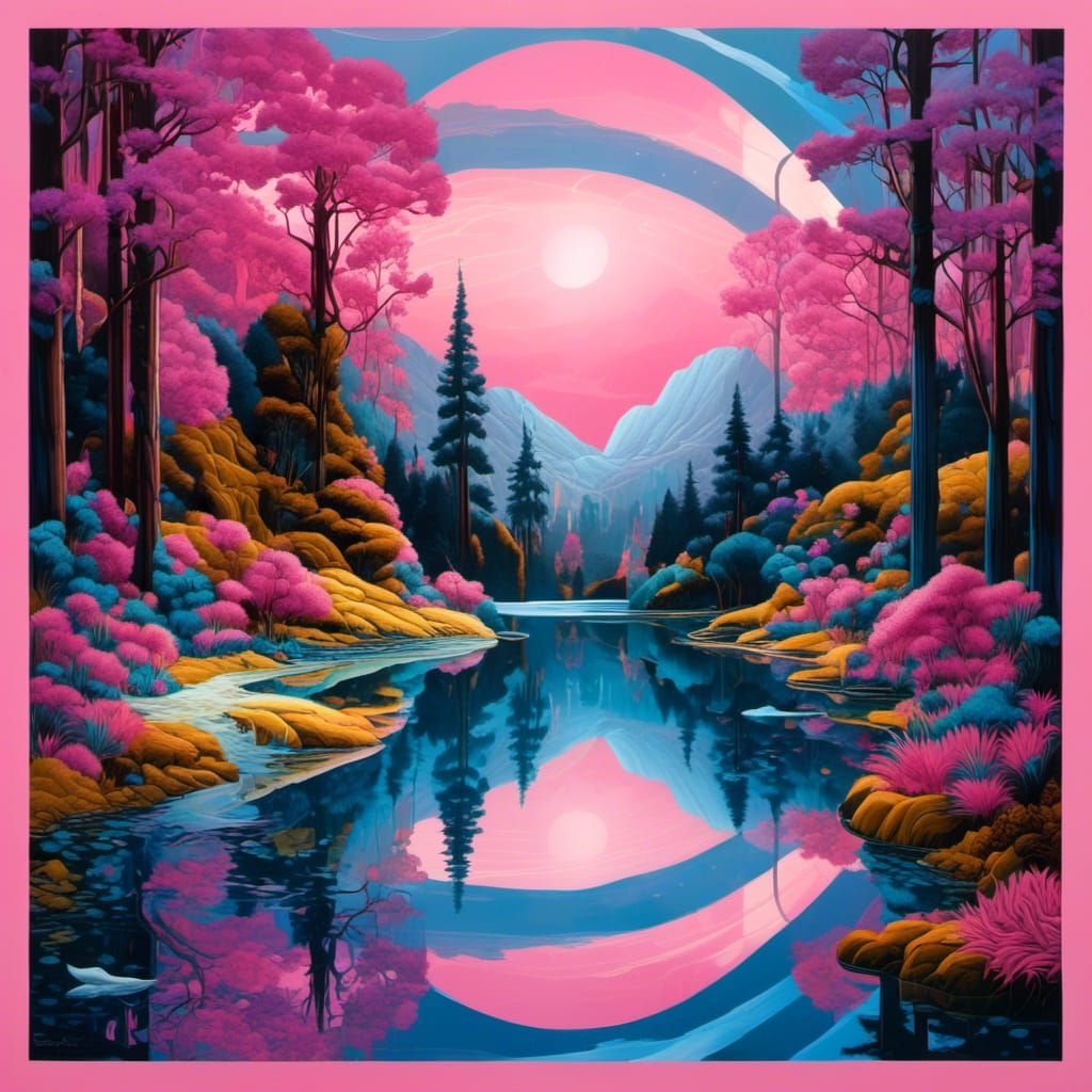 Enchanted Hut in Woods with Translucent Pool