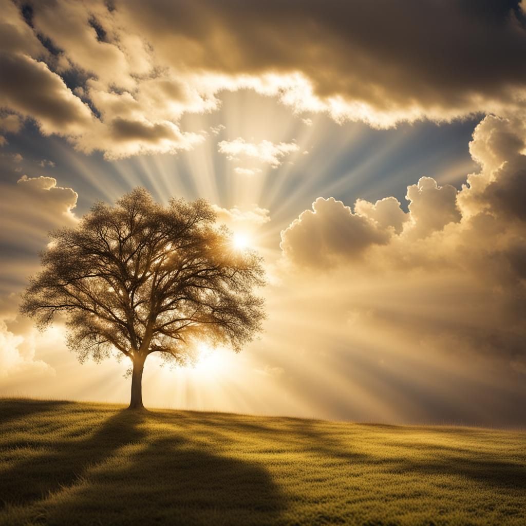 Heavenly Sunshine Showers Appreciation in Soft Focus