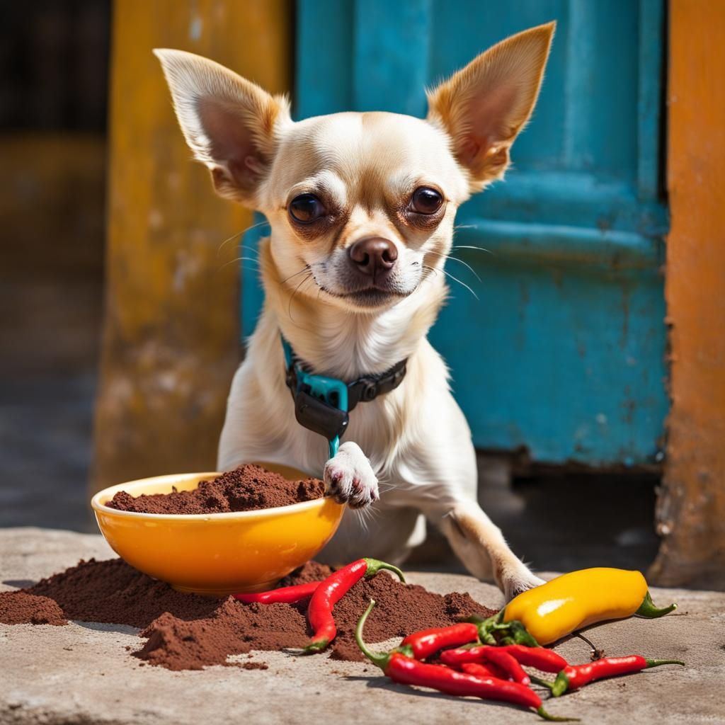 Chihuahua's Caribbean Chocolate Dream: Impressionist Style