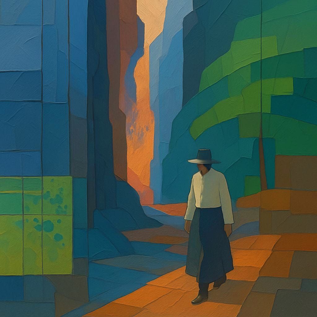 Walking in a Vibrant Geometric Landscape