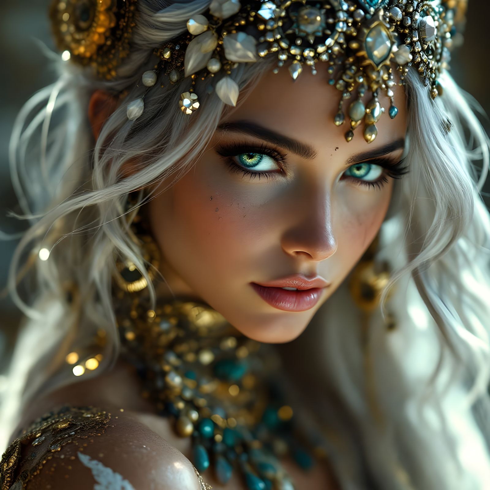 Enchanting Gypsy Woman with Piercing Gaze