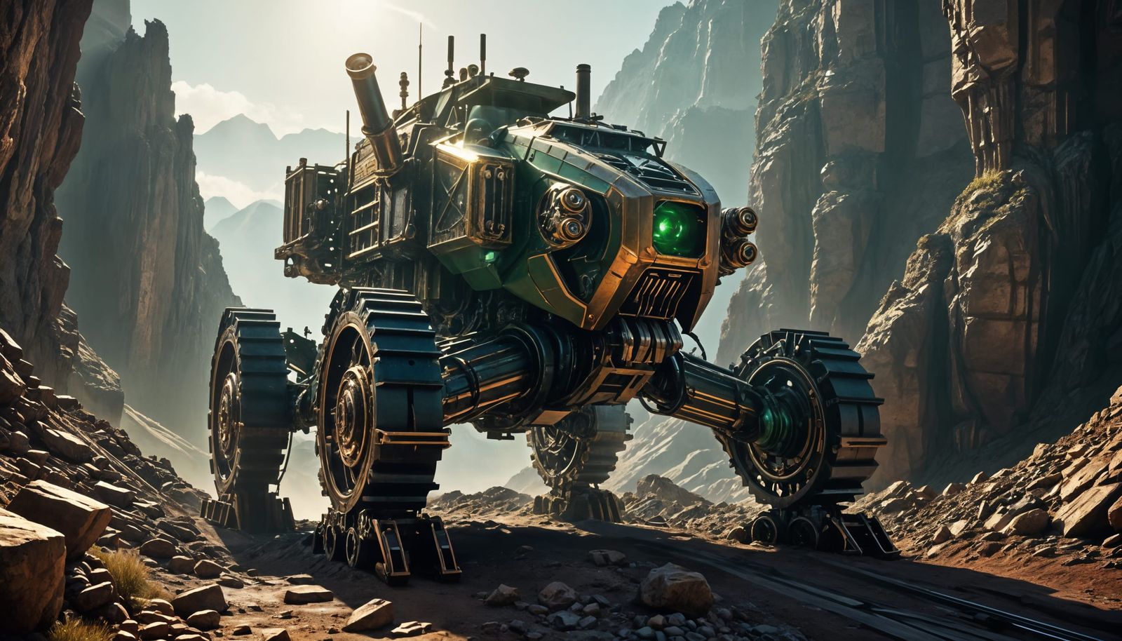 Steampunk Mining Vehicle on Alien World