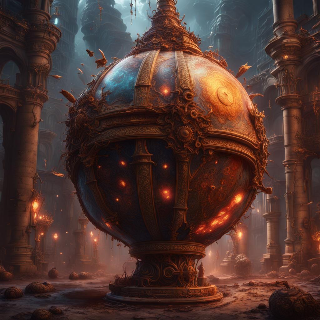 Fantastical Time Bomb Magic: Detailed Matte Painting