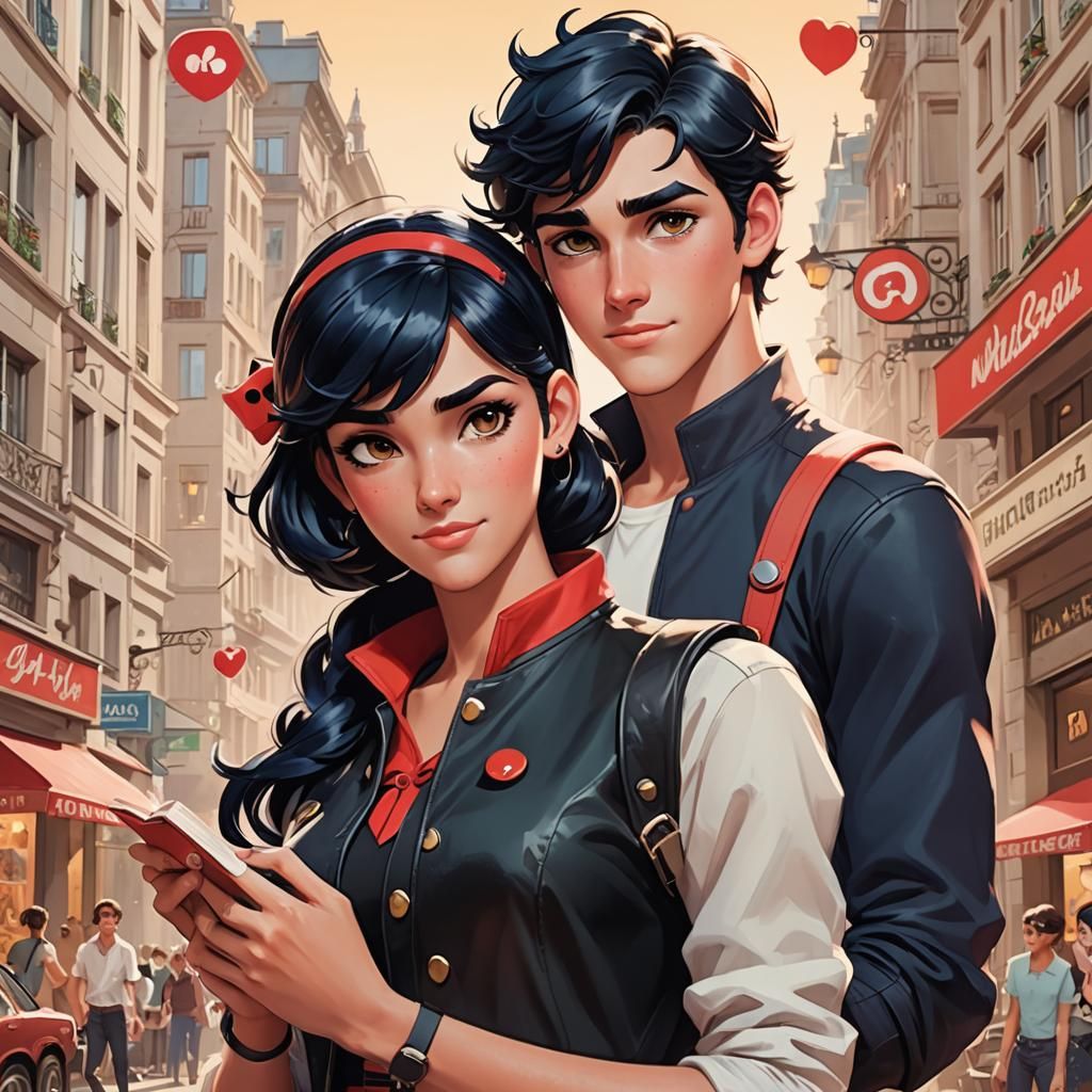 Vintage Romance in Paris: Miraculous Ladybug Heroes Meet