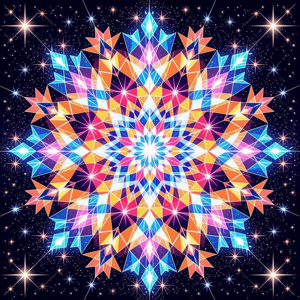 Vibrant Kaleidoscope of Sparkling Geometric Patterns