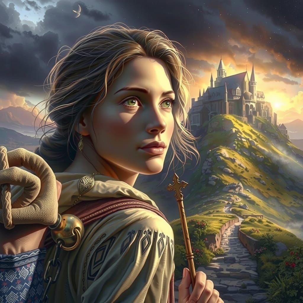 Liberating Angel in Soft Golden Light