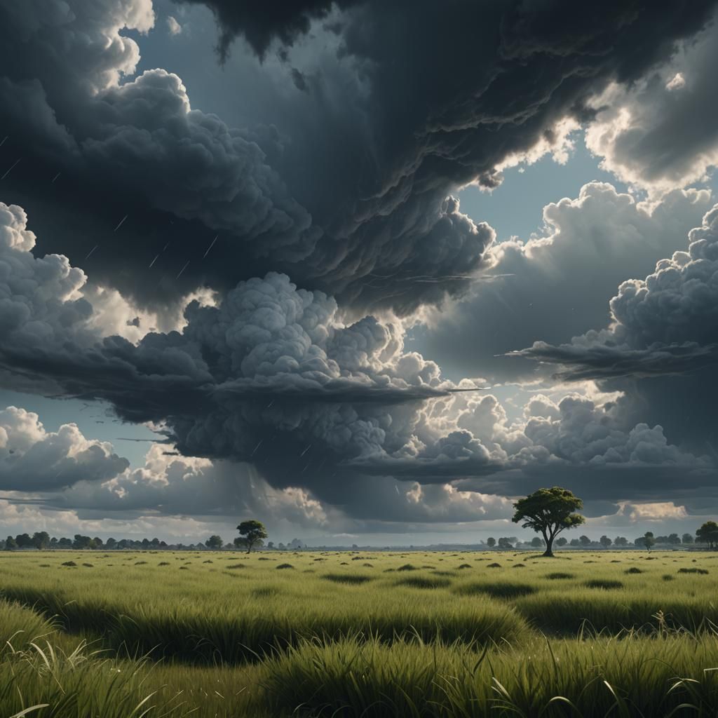 White Heron in Grassy Field: Fantasy Concept Art