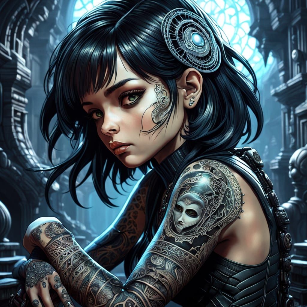 Mystical Anime Goddess in a Dreamlike 80s World