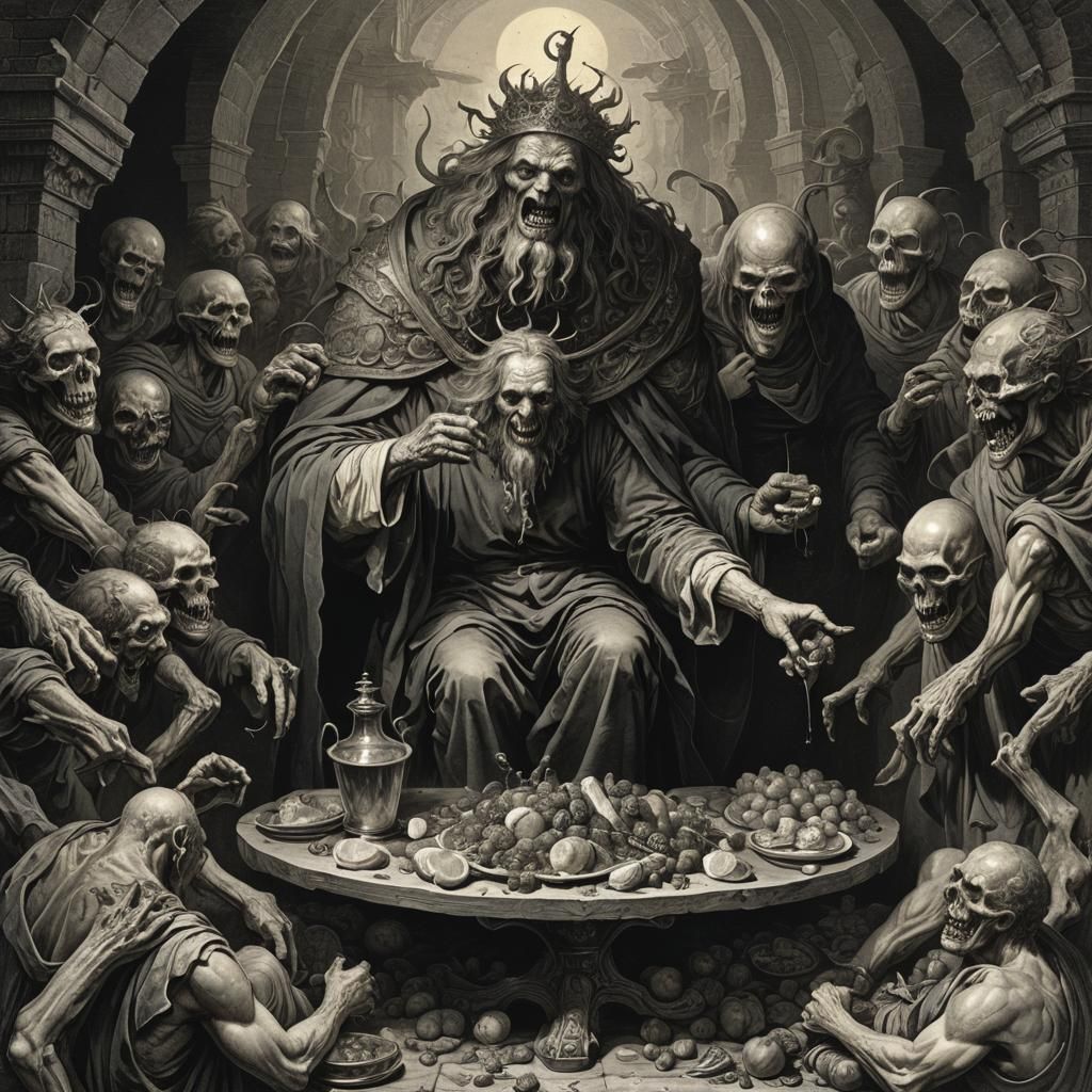 Gluttony Personified: A Dark Depiction of Sin