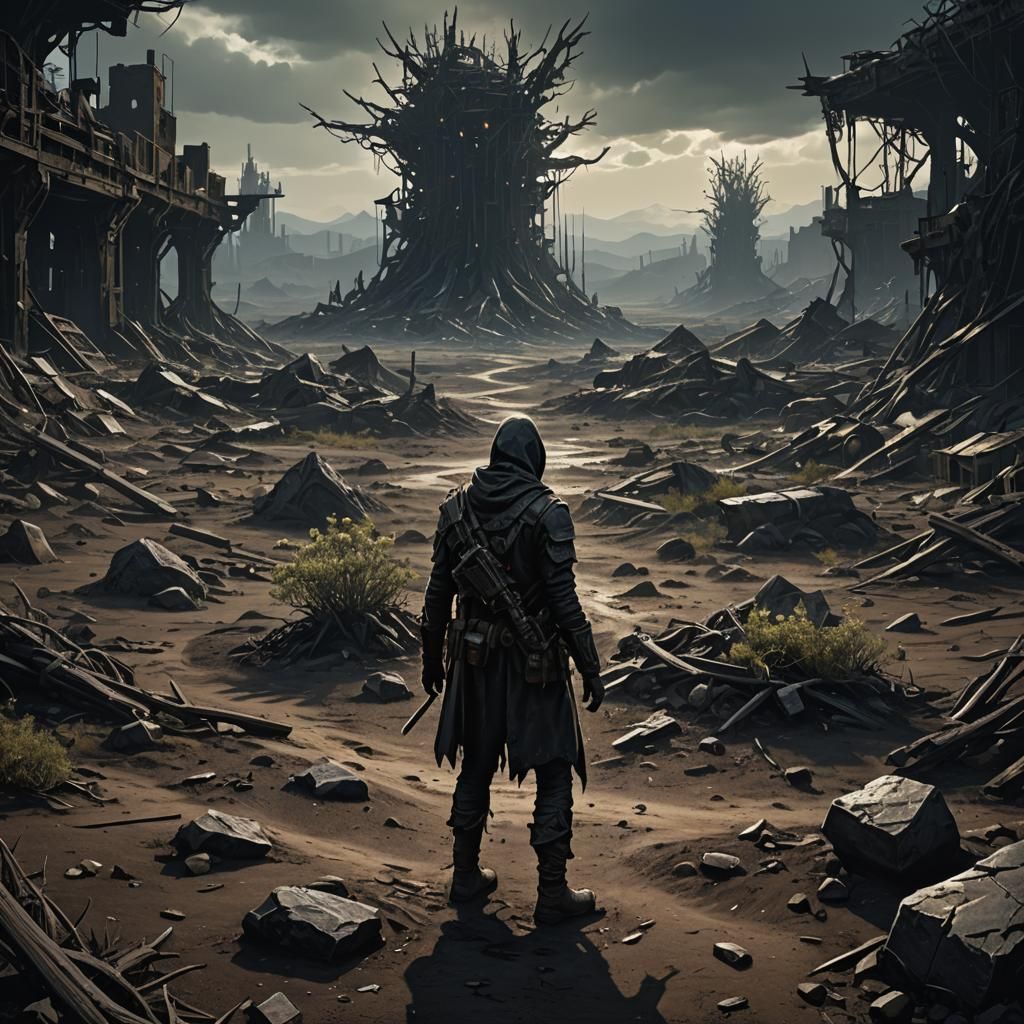 Hope Rising in a Lonely Wasteland: Dark Fantasy Concept Art