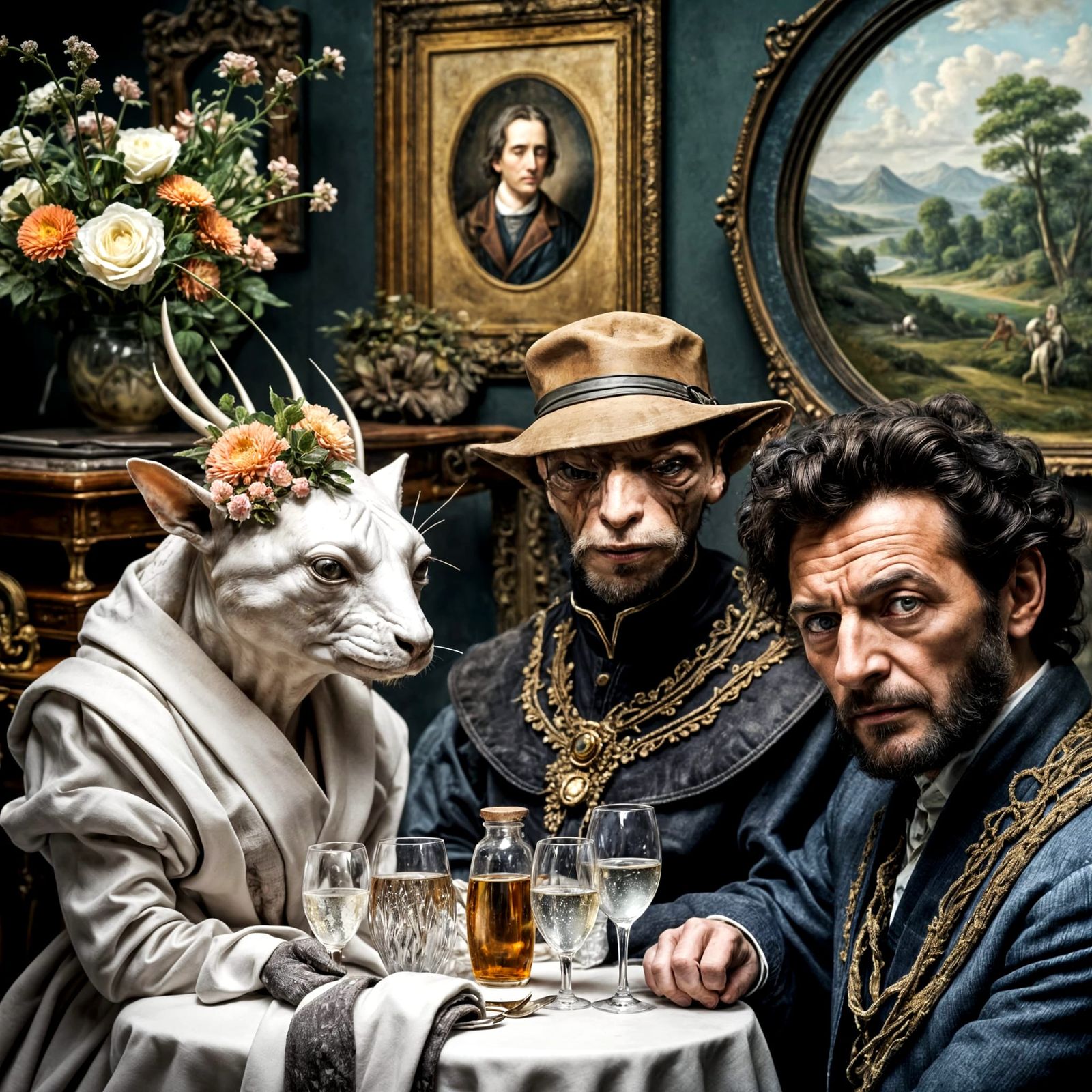 Exotic Aliens Celebrate in Surreal Restaurant