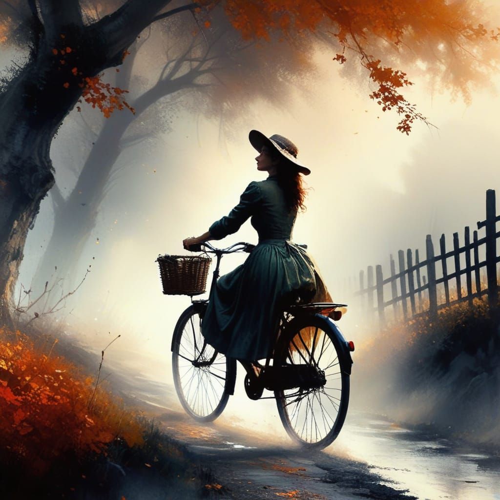 Vintage Whimsy in Autumn Landscape