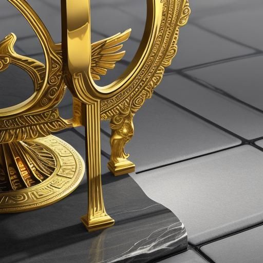 Winged Sandals in a Gleaming Temple, Digital Art