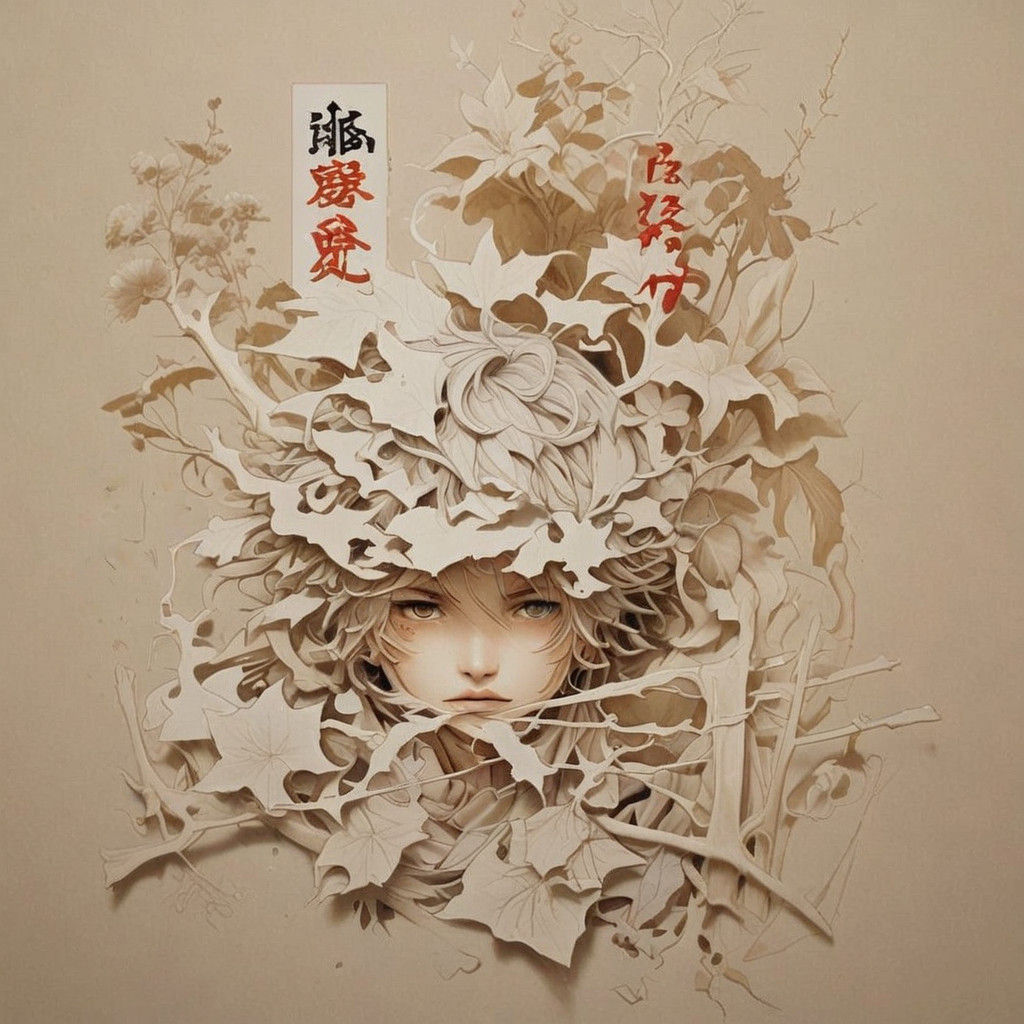 Intricate, Moody Manga Art in Muted Earth Tones