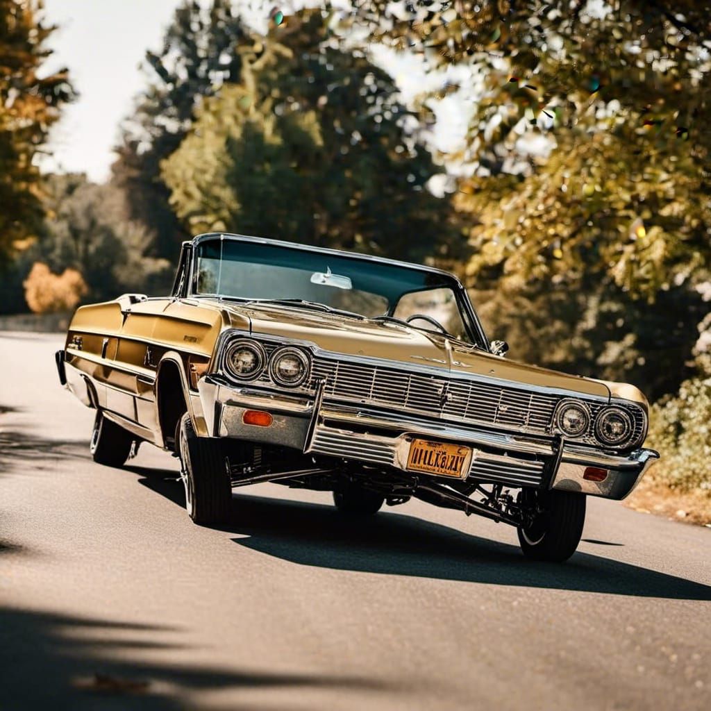 Lowrider Car Jumping: Photorealistic Automotive Photography