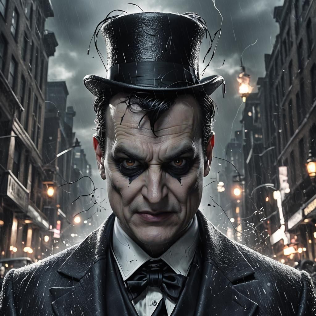 Menacing Villain in Gotham City: Cinematic Close-Up