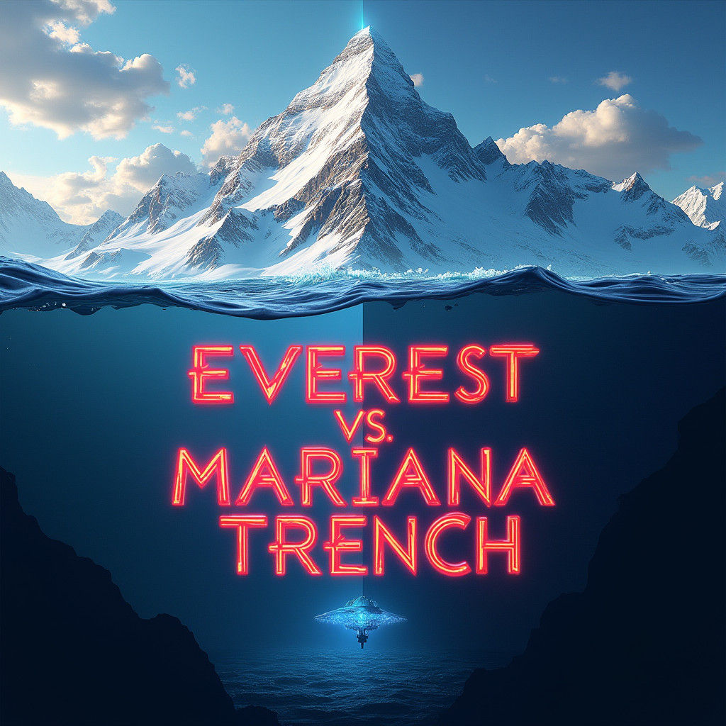 Mount Everest vs Mariana Trench: Split Screen