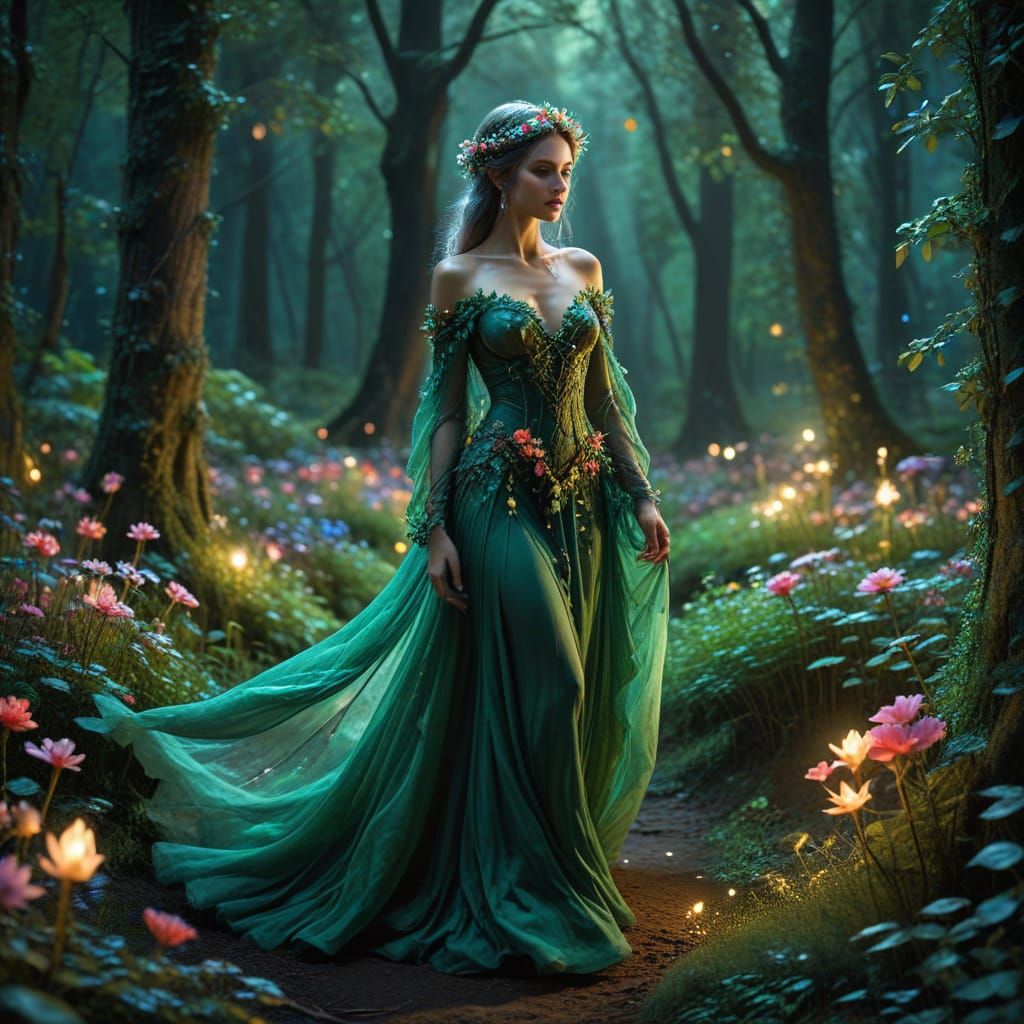 Ethereal Fae Forest with Elfin Beauty