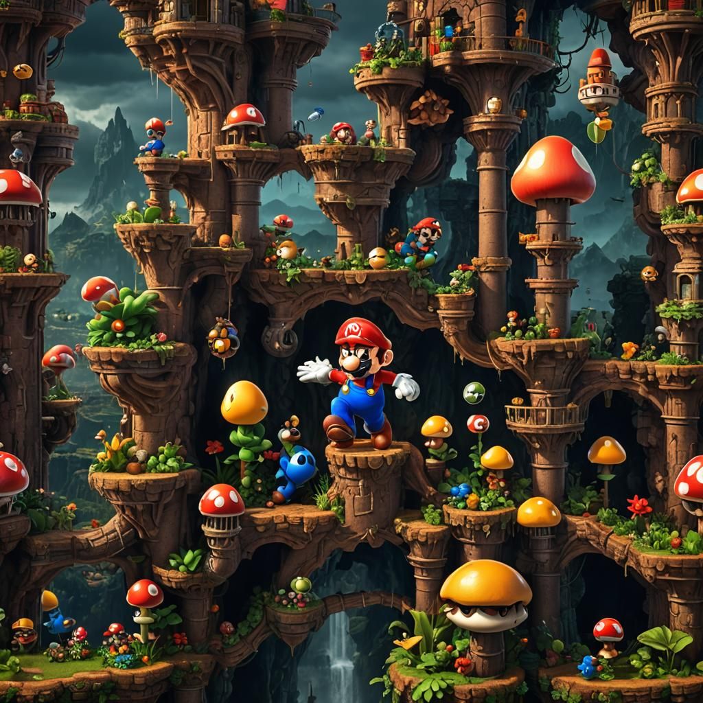 Cursed Mario: Detailed Matte Painting in Unreal Engine