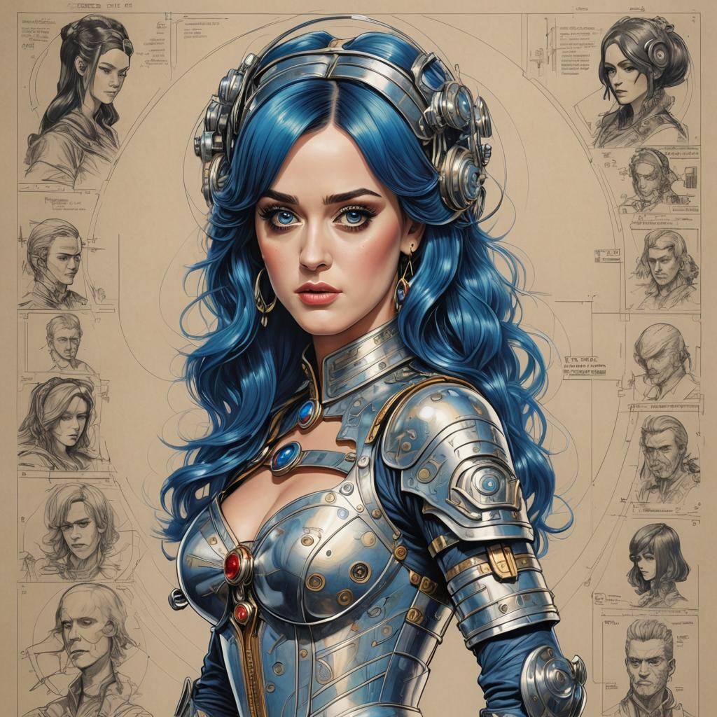 Katy Perry as Graphic Novel Art, Hyperrealism Style