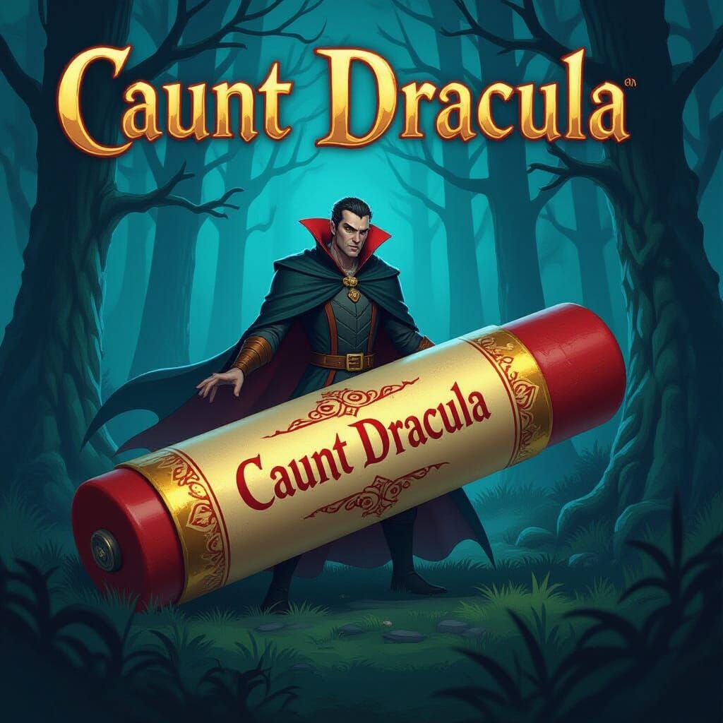 Count Dracula Game Cartridge in Woods