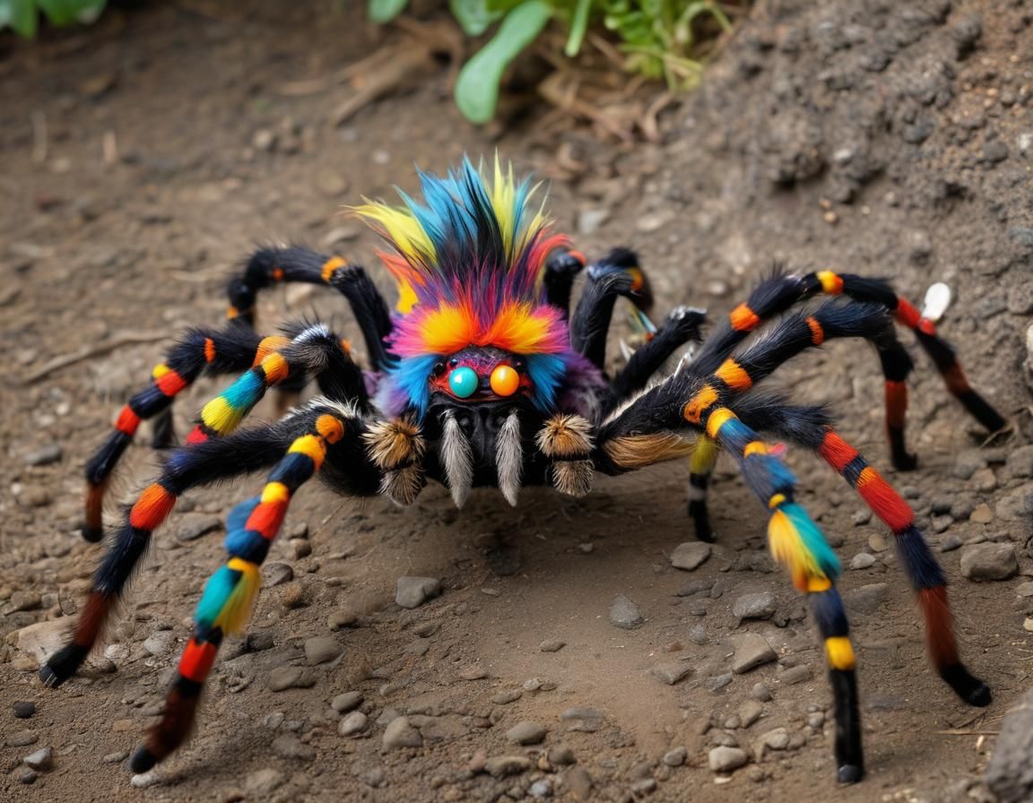 Tarantula Spider Dressed as a Hawaii Clown