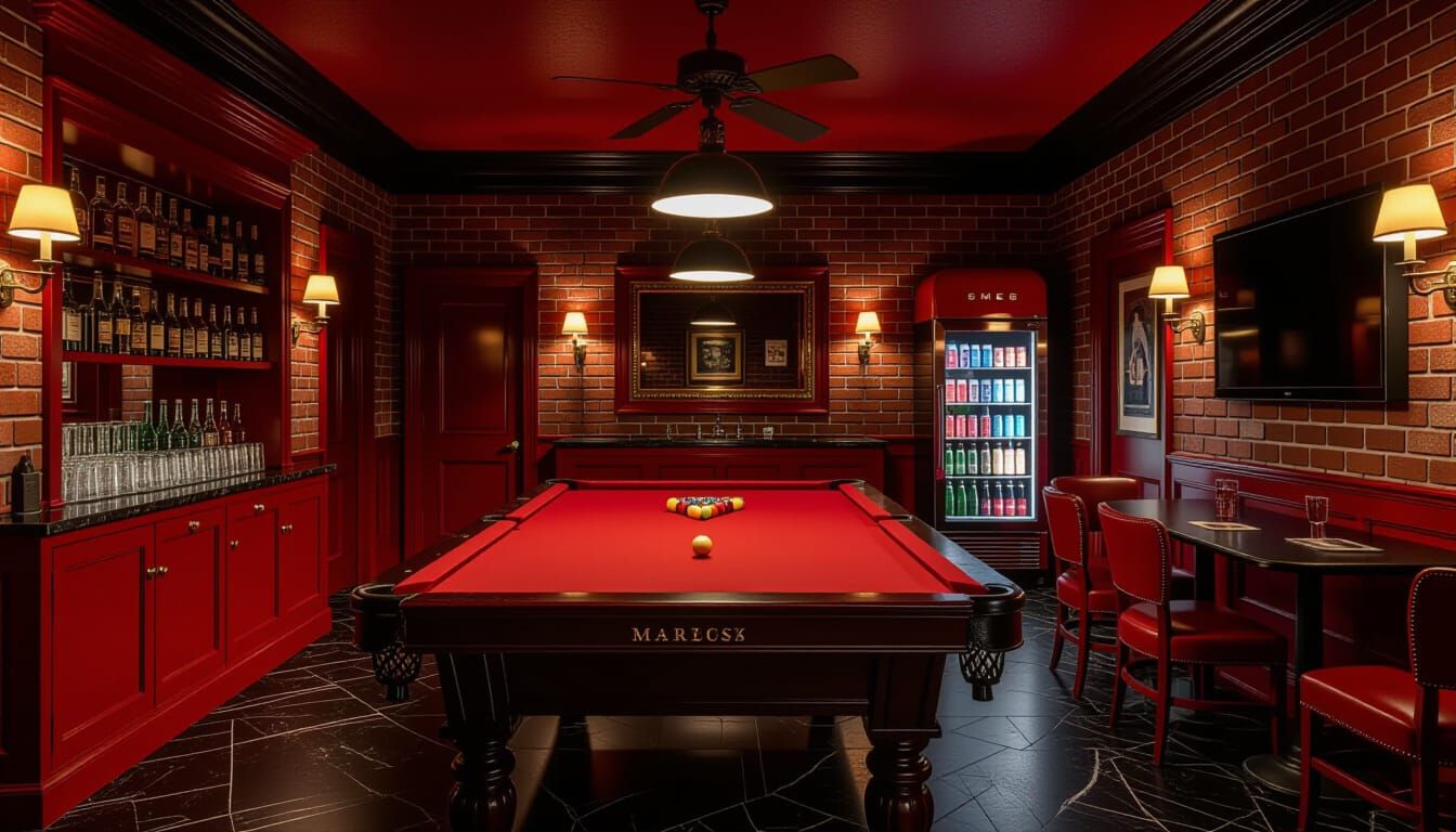 Victorian Billiards Room with Cinematic Lighting
