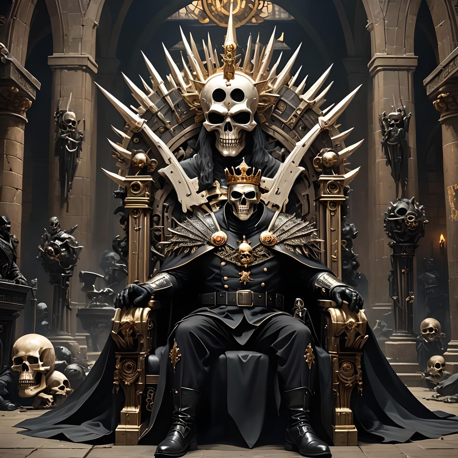 Evil Emperor on Bone Throne: Digital Matte Painting