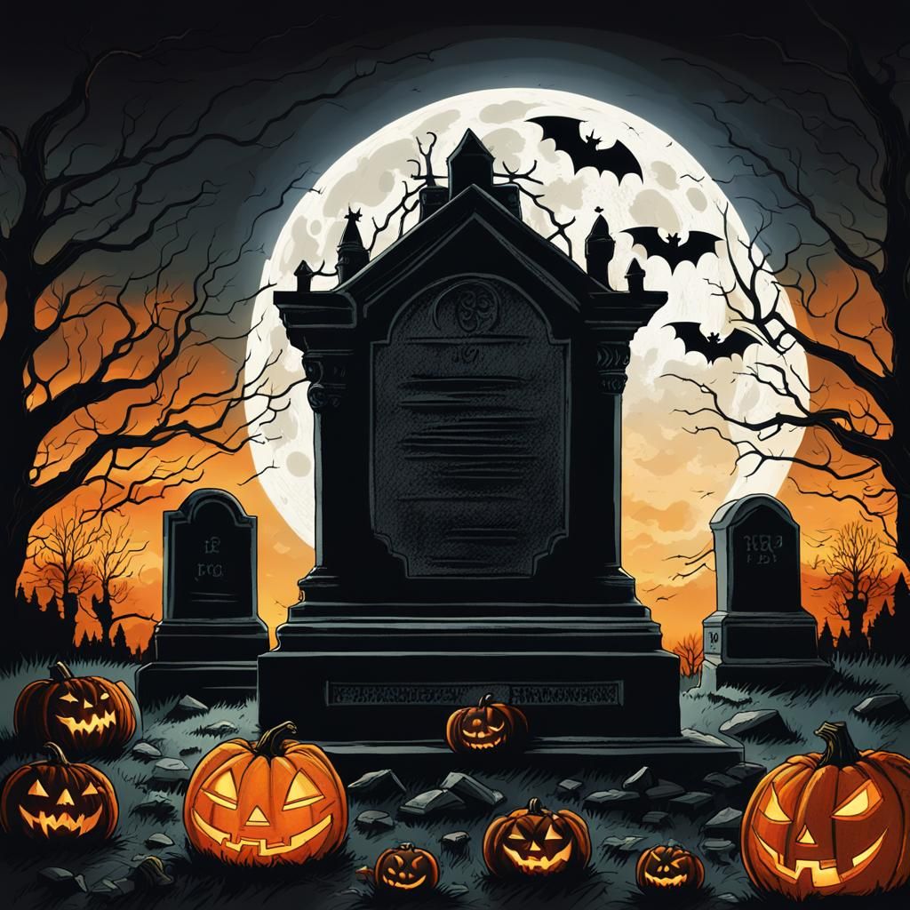 Eerie Halloween Night: A Dark Fantasy Scene