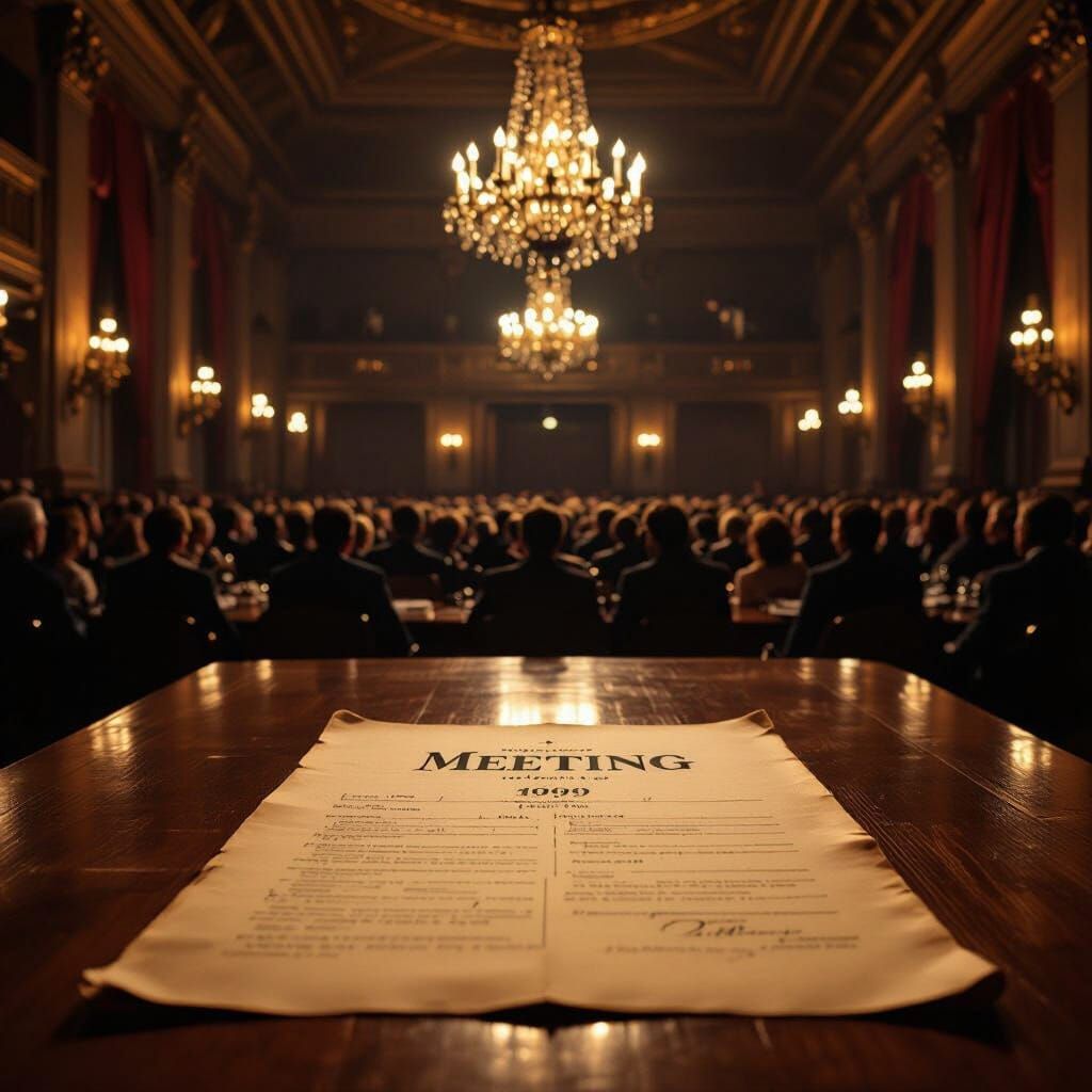 Vintage 1999 Meeting Form on Oak Table