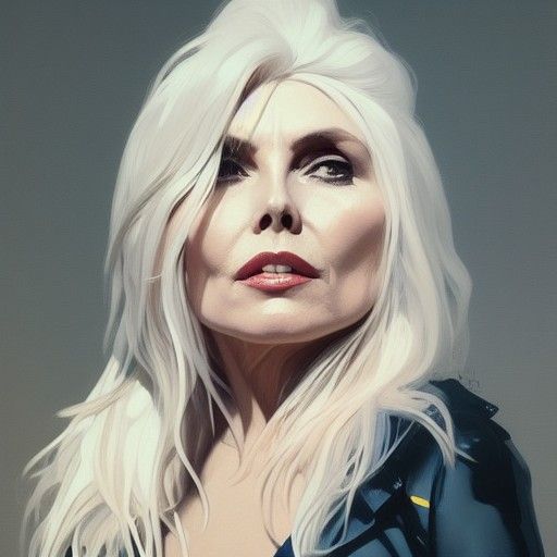 Detailed Portrait of Debbie Harry in Art Nouveau Style