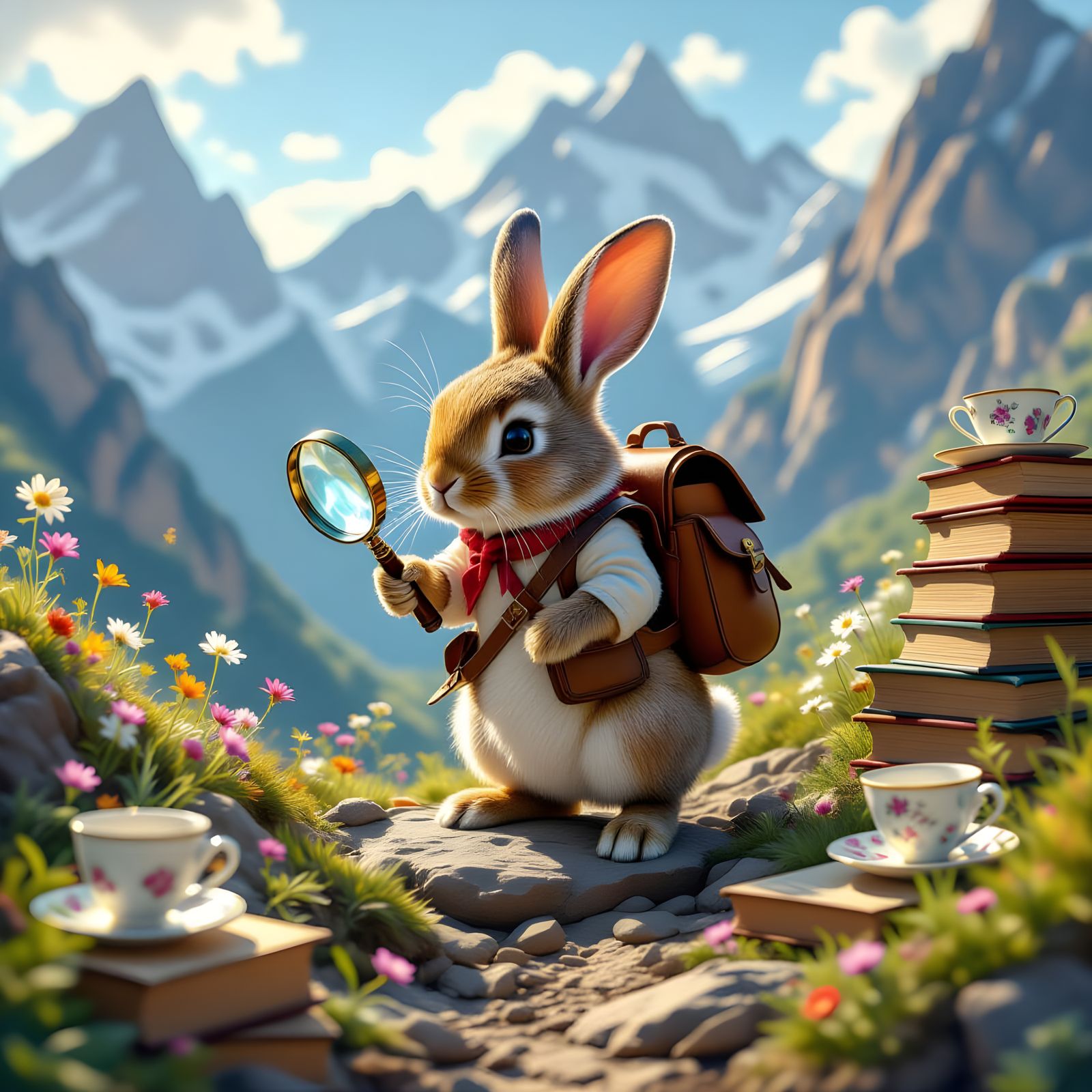 Rabbit Adventurer in Book & Teacup Mountain Range