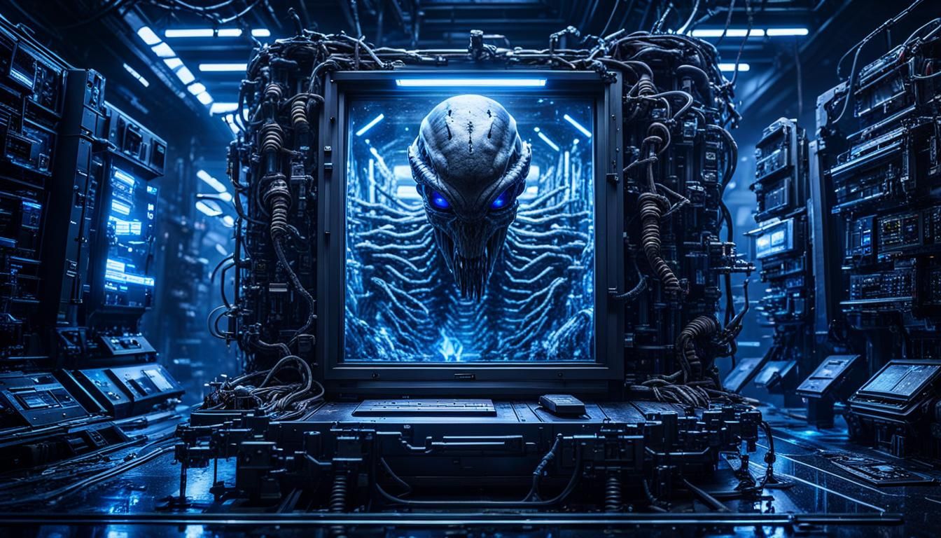 Dark Biomechanical Architecture in Spacecore Style