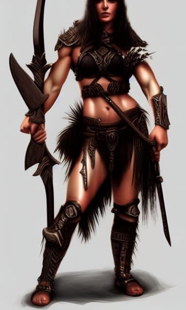 Epic Fantasy Warrioress: A Digital Matte Painting