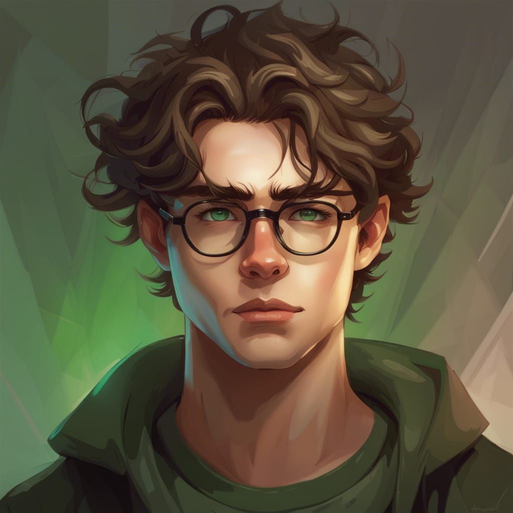 Dreamy Teenage Male Portrait in Hyperdetailed Style