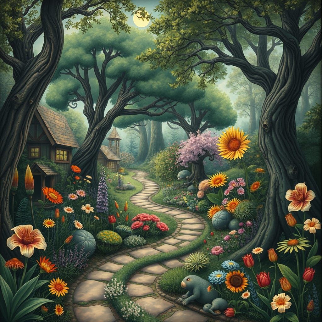 Enchanted Garden in Whimsical Style