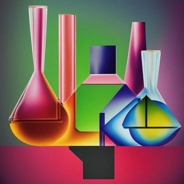 Elegant Logo of Flasks and Palette in Renaissance Style