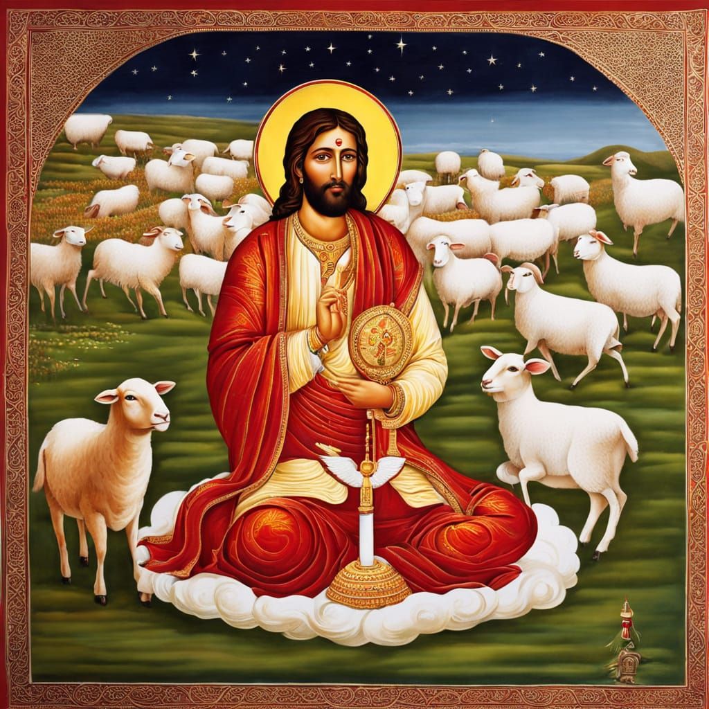 The God of peace शान्ति that brought again from the dead our प्रभु Lord Jesus, the great shepherd गोठालो of the भेडा she...