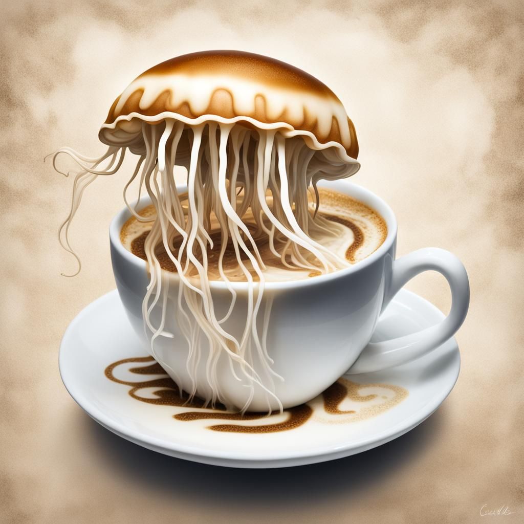 Jellyfish Barista Latte Art: A Whimsical Creation
