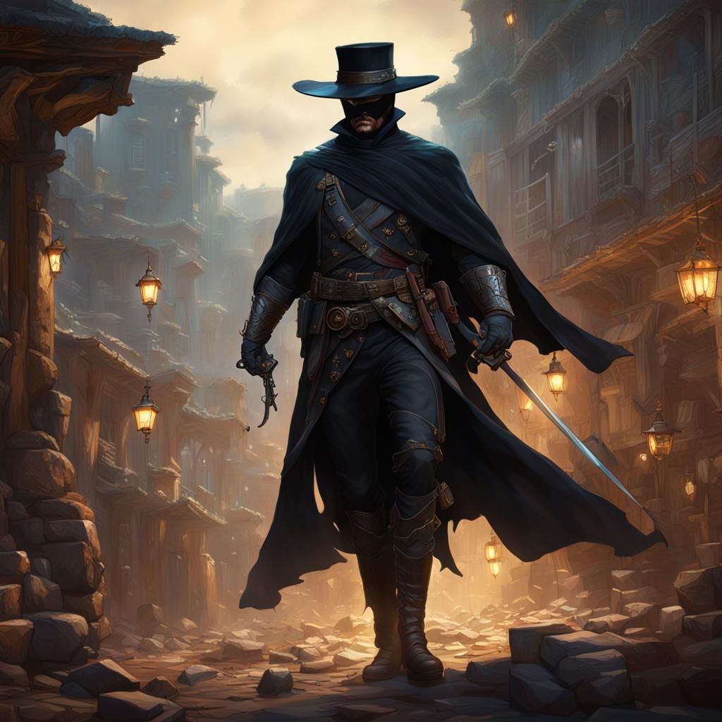 Zorro Dark Fantasy Concept Art in 8k Resolution