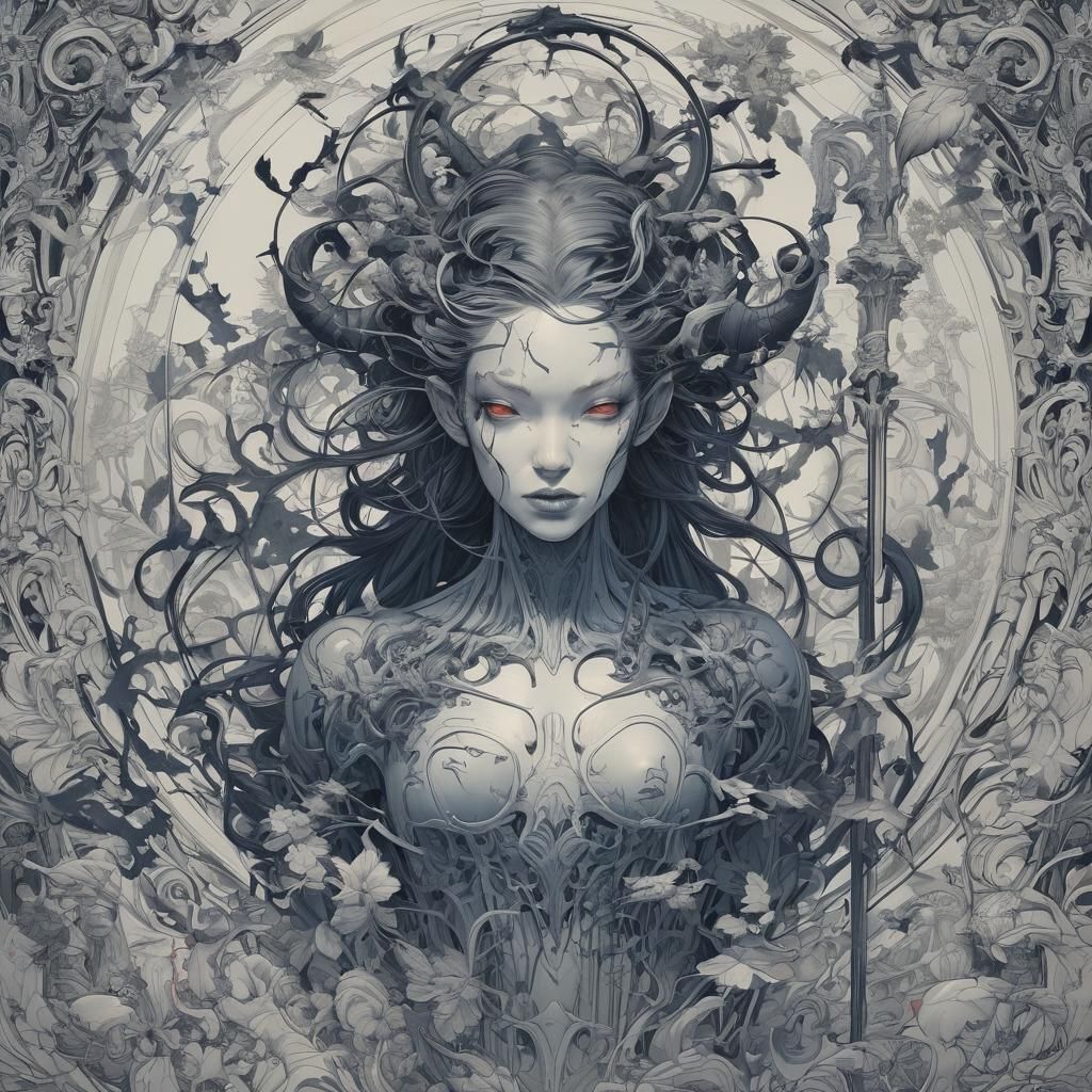 Grimdark Figure with Baroque Lighting