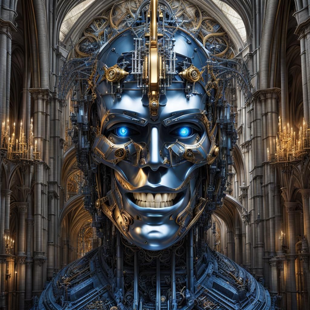 Gothic Cathedral Computer Face Fusion, Biomechanical Details