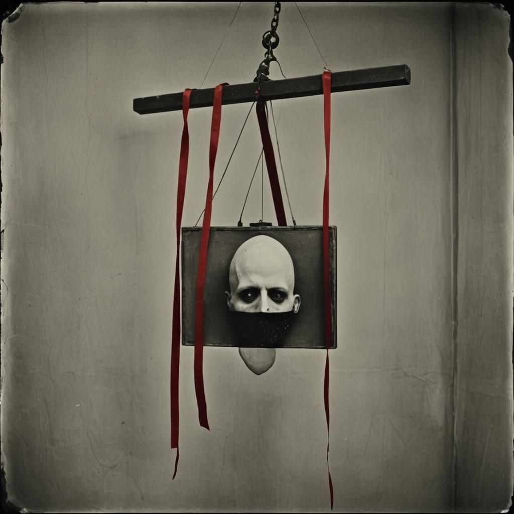 Macabre Still Life with Veiled Figures in Dark Academia