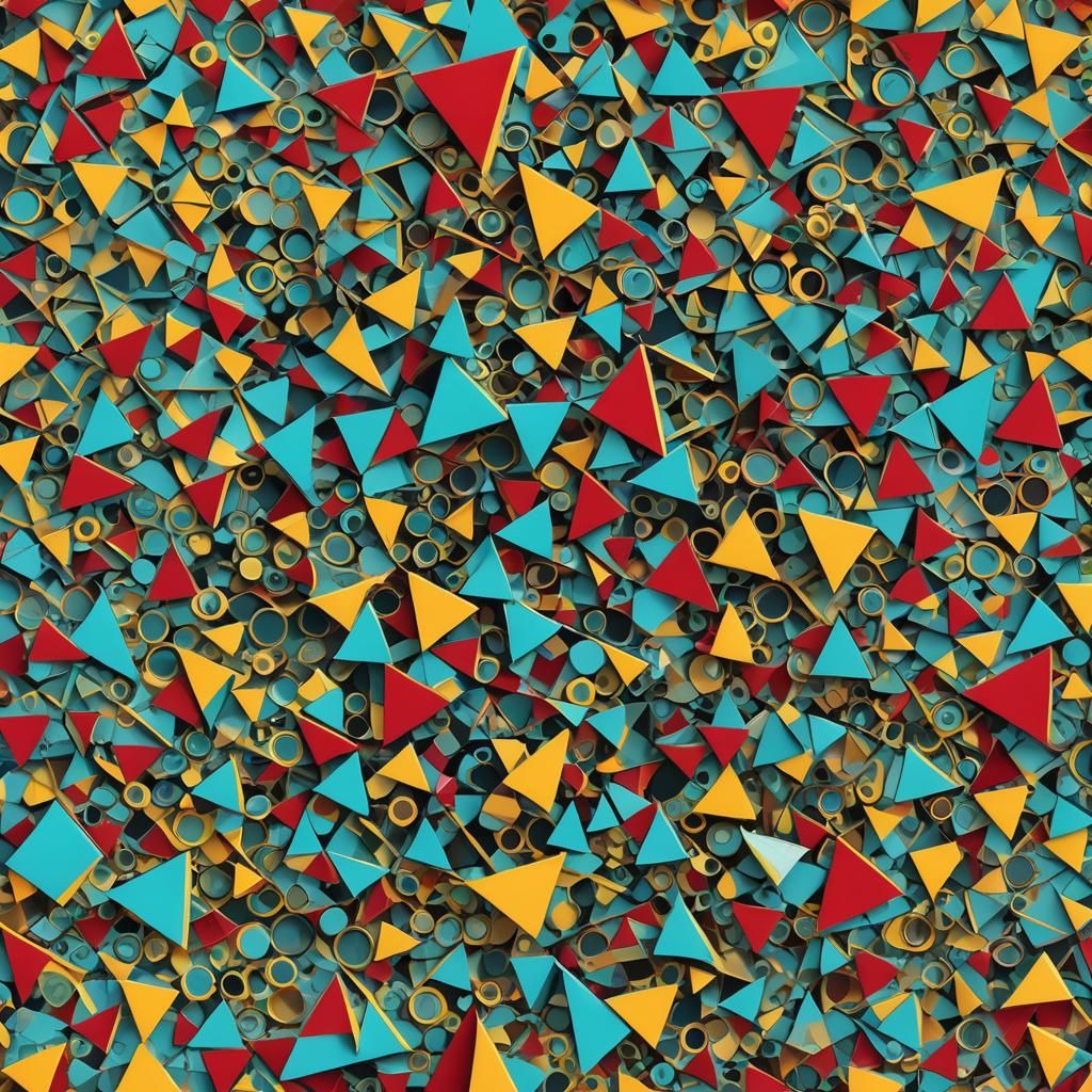 Vibrant Geometric Abstract Art in Bold Colors