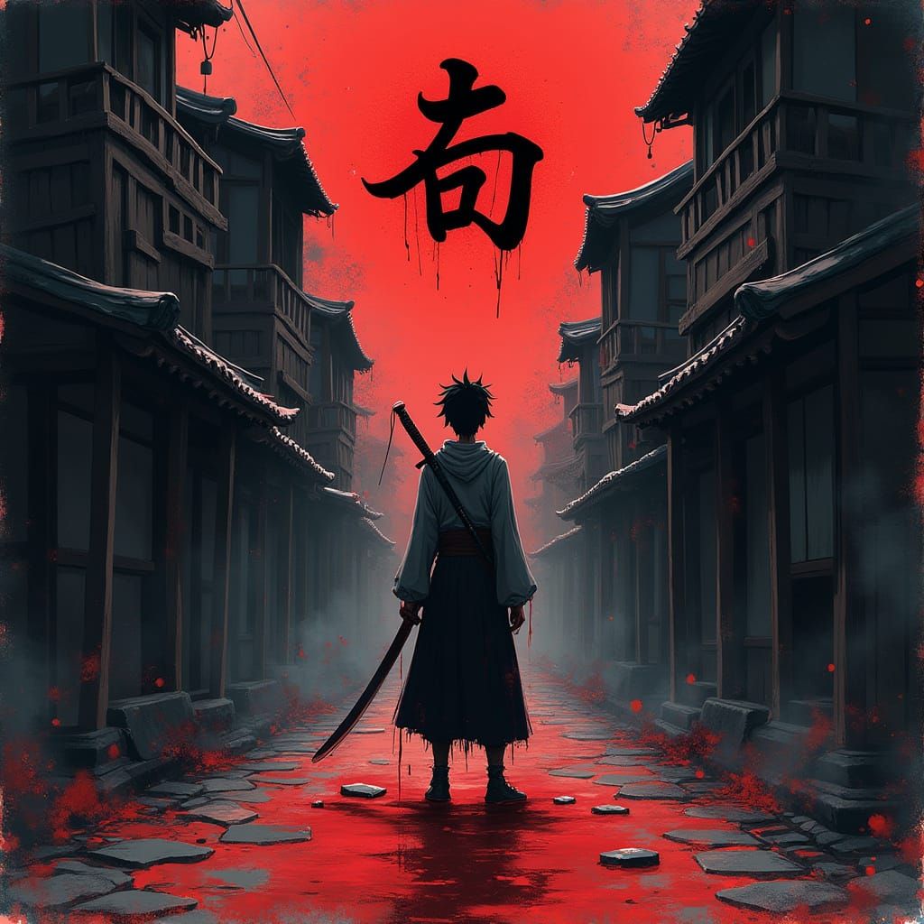 Spectral Sword: Boy in Japanese Alleyway